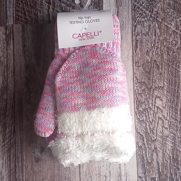 CAPELLI NEW YORK Kids' Girls Space Dye Flip Top Mittens (Big Kid) - Picture 3 of 4